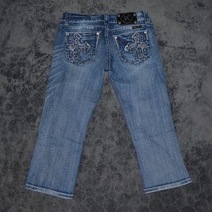 Miss Me Denim Capris with Cross Pockets